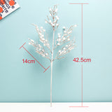 Artificial Pine Branch Red Fruit Artificial Berry for Christmas Decoration Fake Flower Home Party Decor Flower Arrangement