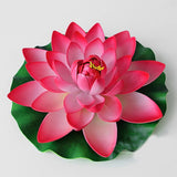 CHENCHENG 1 Piece Artificial Lotus Water Lily Floating Flower Pond Tank Plant Ornament Home Garden Pond Decoration