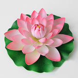 CHENCHENG 1 Piece Artificial Lotus Water Lily Floating Flower Pond Tank Plant Ornament Home Garden Pond Decoration