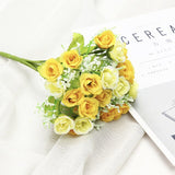 Silk Small artificial Rose Daisy Camellia flowers party home decor wedding decoration accessories mini fake flower gift 52032