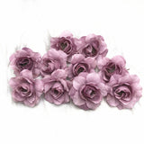 YOOROMER 10pcs small roses handmade artificial flower head wedding party home decoration DIY wreath gift box scrapbook crafts