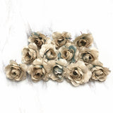 YOOROMER 10pcs small roses handmade artificial flower head wedding party home decoration DIY wreath gift box scrapbook crafts