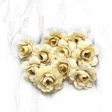 YOOROMER 10pcs small roses handmade artificial flower head wedding party home decoration DIY wreath gift box scrapbook crafts