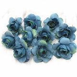 YOOROMER 10pcs small roses handmade artificial flower head wedding party home decoration DIY wreath gift box scrapbook crafts