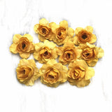 YOOROMER 10pcs small roses handmade artificial flower head wedding party home decoration DIY wreath gift box scrapbook crafts