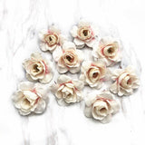 YOOROMER 10pcs small roses handmade artificial flower head wedding party home decoration DIY wreath gift box scrapbook crafts