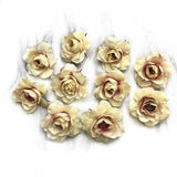 YOOROMER 10pcs small roses handmade artificial flower head wedding party home decoration DIY wreath gift box scrapbook crafts
