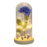 Eternal Flower Glass Cover Beauty And Beast Eternal Flower Rose In Flask Wedding Decor Artificial Flowers Valentine's Day Gifts