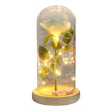 Eternal Flower Glass Cover Beauty And Beast Eternal Flower Rose In Flask Wedding Decor Artificial Flowers Valentine's Day Gifts