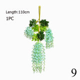 1PC 110cm Silk Wisteria Flowers White Hanging Flower For Decor Artificial Plants For Wedding Party Wall Decoration DIY Home