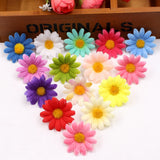 50pcs Small Silk Sunflower Handmake Artificial Flower Head Wedding Decoration DIY Wreath Gift Box Scrapbooking Craft Fake Flower