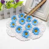 50pcs Small Silk Sunflower Handmake Artificial Flower Head Wedding Decoration DIY Wreath Gift Box Scrapbooking Craft Fake Flower