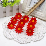 50pcs Small Silk Sunflower Handmake Artificial Flower Head Wedding Decoration DIY Wreath Gift Box Scrapbooking Craft Fake Flower