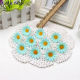 50pcs Small Silk Sunflower Handmake Artificial Flower Head Wedding Decoration DIY Wreath Gift Box Scrapbooking Craft Fake Flower