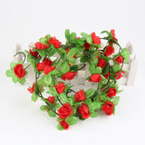 7.54ft/230cm String Fake Artificial Flowers Silk Rose Vine Garland Flower Wall Weddings Party Flowers Home Garden Decoration