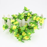 7.54ft/230cm String Fake Artificial Flowers Silk Rose Vine Garland Flower Wall Weddings Party Flowers Home Garden Decoration