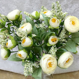 Lovely 10 Heads Wedding Mini Artificial Silk Flower bouquet Flores Bride Home Wedding Decoration Fake Peony Flower Rose