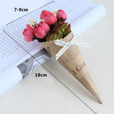 Mini Paper tube flower Wedding Pure and fresh Decoration   Photo props bouquet Accessories Dried flowers Birthday Present Rose