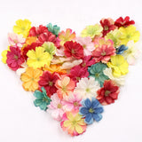 10pcs 4cm Artificial Silk Plum Blossom Flower Wedding Decorative Flower DIY Wreath Gift Cut & Clip Craft Fake Flower Decoration