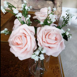 5PCS/Lot 8cm Bigs PE Foam Fake Roses Flowers Head For Wedding Home Decorations DIY Decorative Artificial Flowers Wreath White