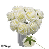 5PCS/Lot 8cm Bigs PE Foam Fake Roses Flowers Head For Wedding Home Decorations DIY Decorative Artificial Flowers Wreath White