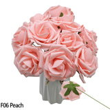 5PCS/Lot 8cm Bigs PE Foam Fake Roses Flowers Head For Wedding Home Decorations DIY Decorative Artificial Flowers Wreath White