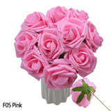 5PCS/Lot 8cm Bigs PE Foam Fake Roses Flowers Head For Wedding Home Decorations DIY Decorative Artificial Flowers Wreath White