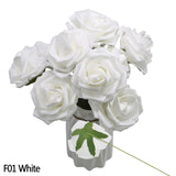 5PCS/Lot 8cm Bigs PE Foam Fake Roses Flowers Head For Wedding Home Decorations DIY Decorative Artificial Flowers Wreath White