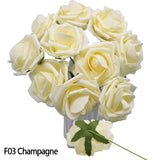 5PCS/Lot 8cm Bigs PE Foam Fake Roses Flowers Head For Wedding Home Decorations DIY Decorative Artificial Flowers Wreath White