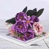 artificial peonies flowers silk bouquet for wedding decoration cheap small fake flowers home decor DIY high quality chinese made